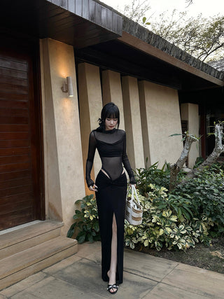 black twist skirt