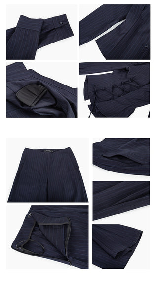 striped bell-bottom suit