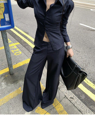 striped bell-bottom suit