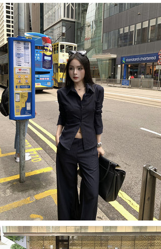 striped bell-bottom suit
