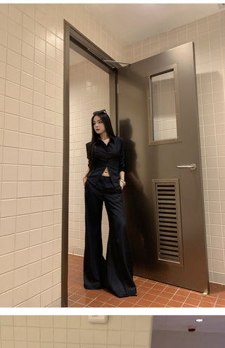 striped bell-bottom suit