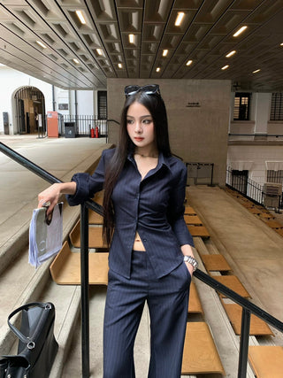 striped bell-bottom suit