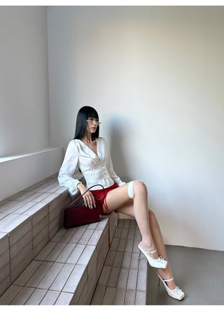red lace skirt