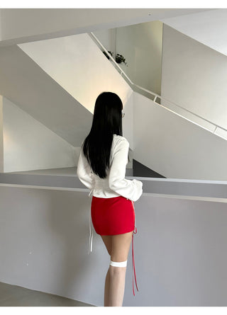 red lace skirt