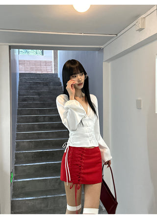 red lace skirt