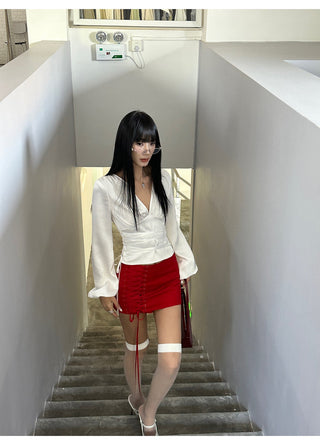red lace skirt