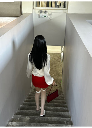 red lace skirt