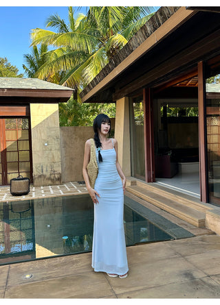 blue sling dress
