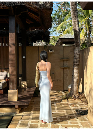 blue sling dress