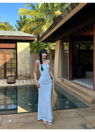 blue sling dress