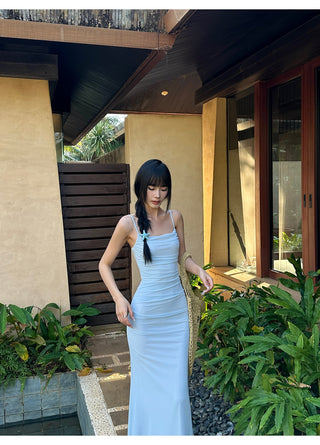 blue sling dress