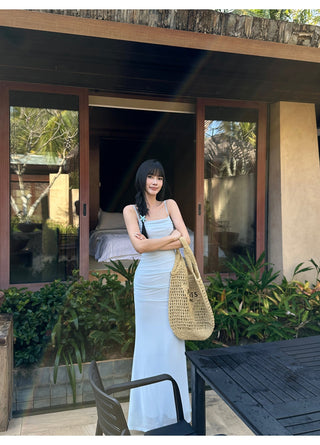 blue sling dress
