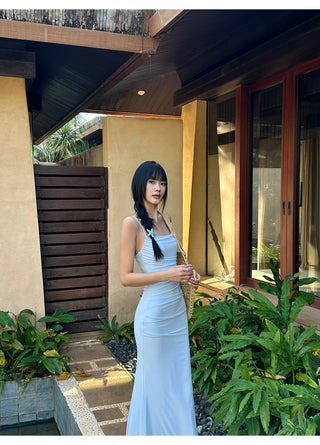 blue sling dress