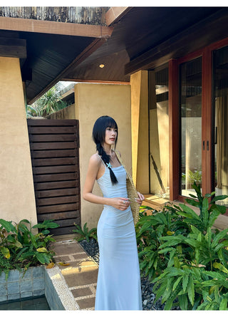 blue sling dress