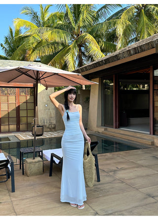blue sling dress