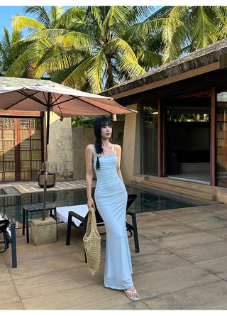 blue sling dress