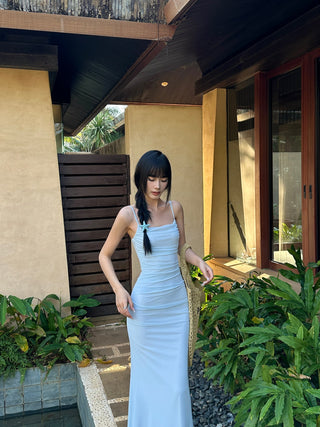 blue sling dress