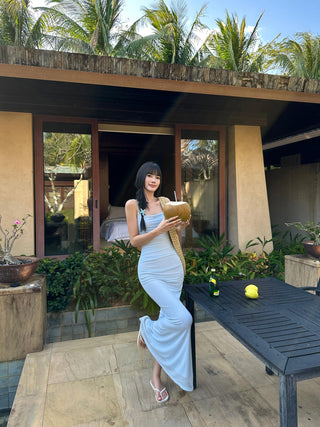 blue sling dress