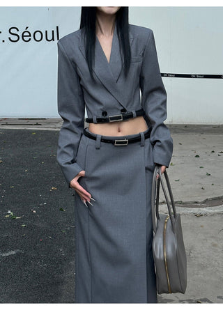 gray suit set