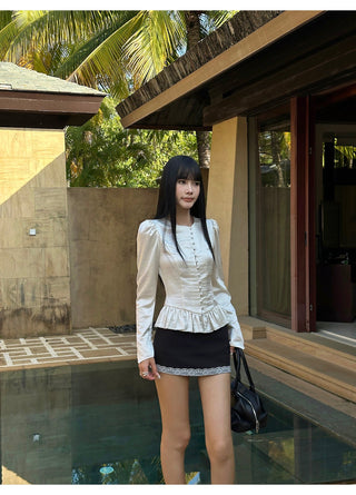 apricot puff shirt
