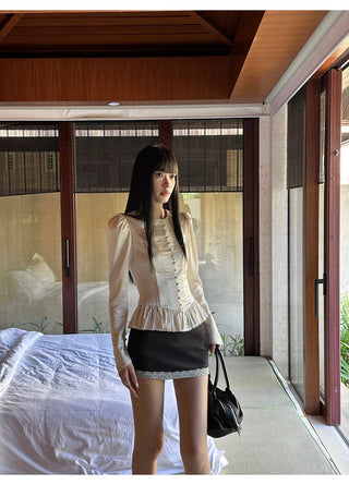 apricot puff shirt