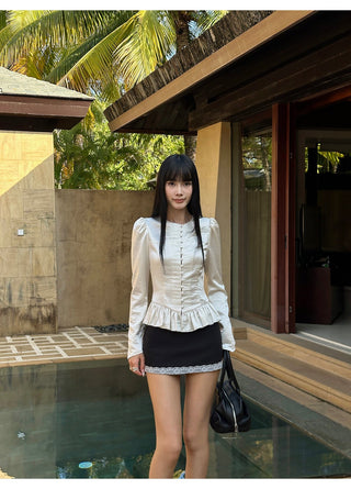 apricot puff shirt