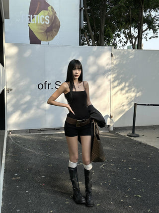 black jumpsuit