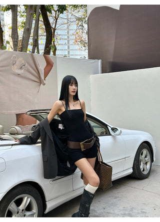 black jumpsuit