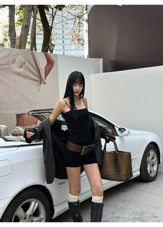 black jumpsuit