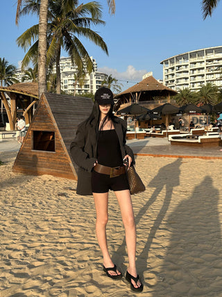 black jumpsuit