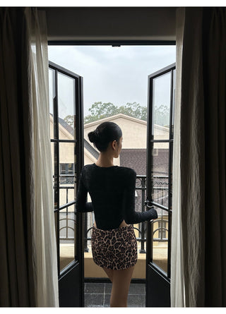 black V-neck jumpsuit