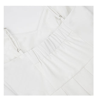white A-line dress