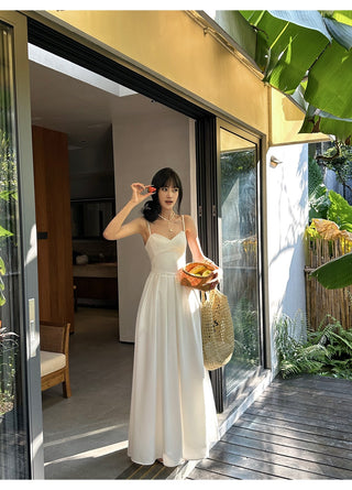 white A-line dress
