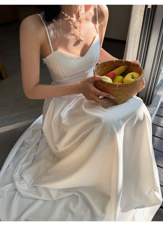 white A-line dress