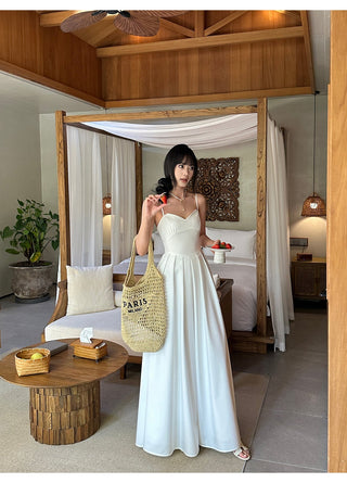 white A-line dress