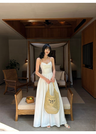 white A-line dress