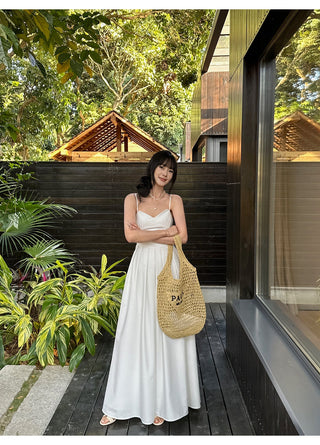 white A-line dress