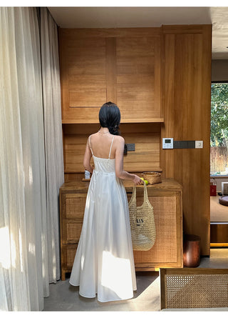 white A-line dress