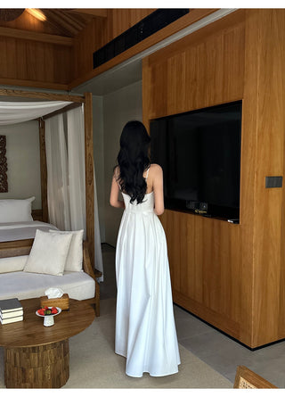 white A-line dress