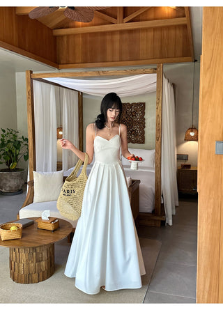 white A-line dress