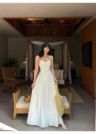 white A-line dress