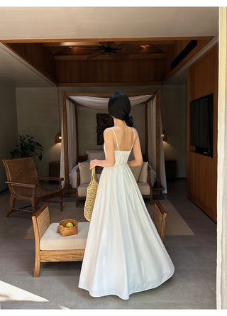 white A-line dress