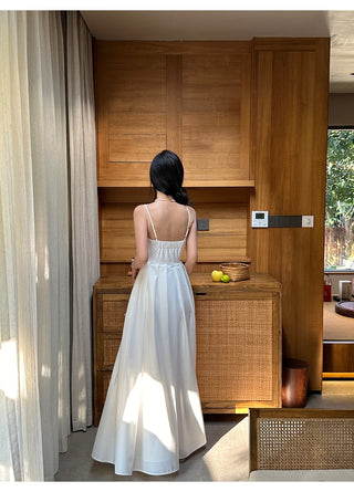 white A-line dress