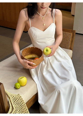 white A-line dress