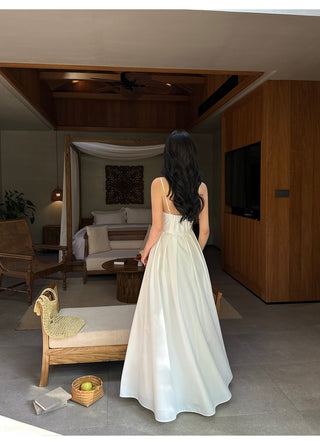 white A-line dress