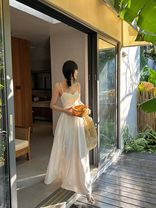 white A-line dress