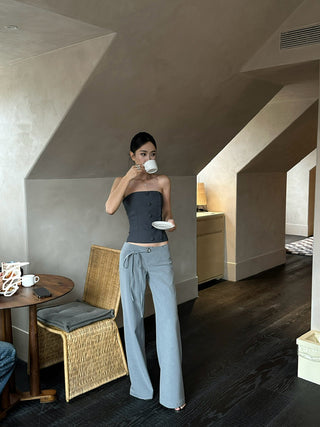 gray lace pants