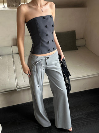 gray lace pants