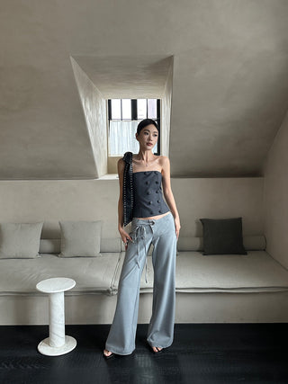 gray lace pants
