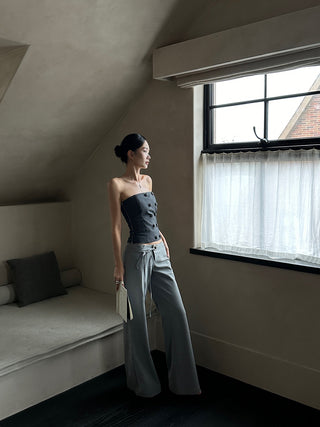 gray lace pants